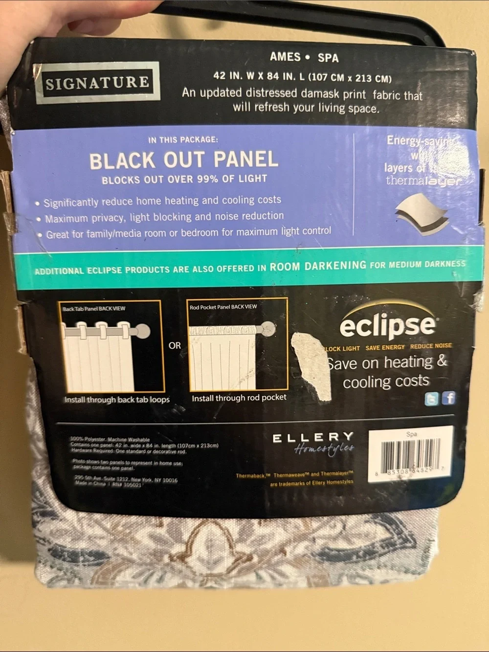 Eclipse black out panel 1 42in w x84 in L blocks out over 99% of light n…